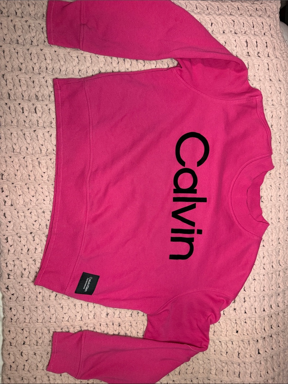 Calvin Klein Bright Pink Logo Crewneck Sweatshirt